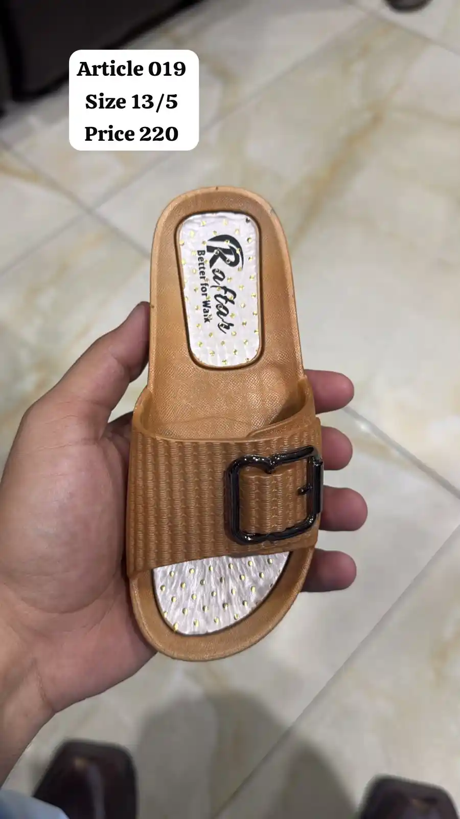Article 019 brown women's buckle plastic slide